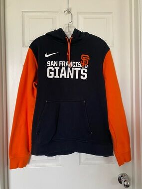 Nike SF Giants Black and Orange Hooded Pullover